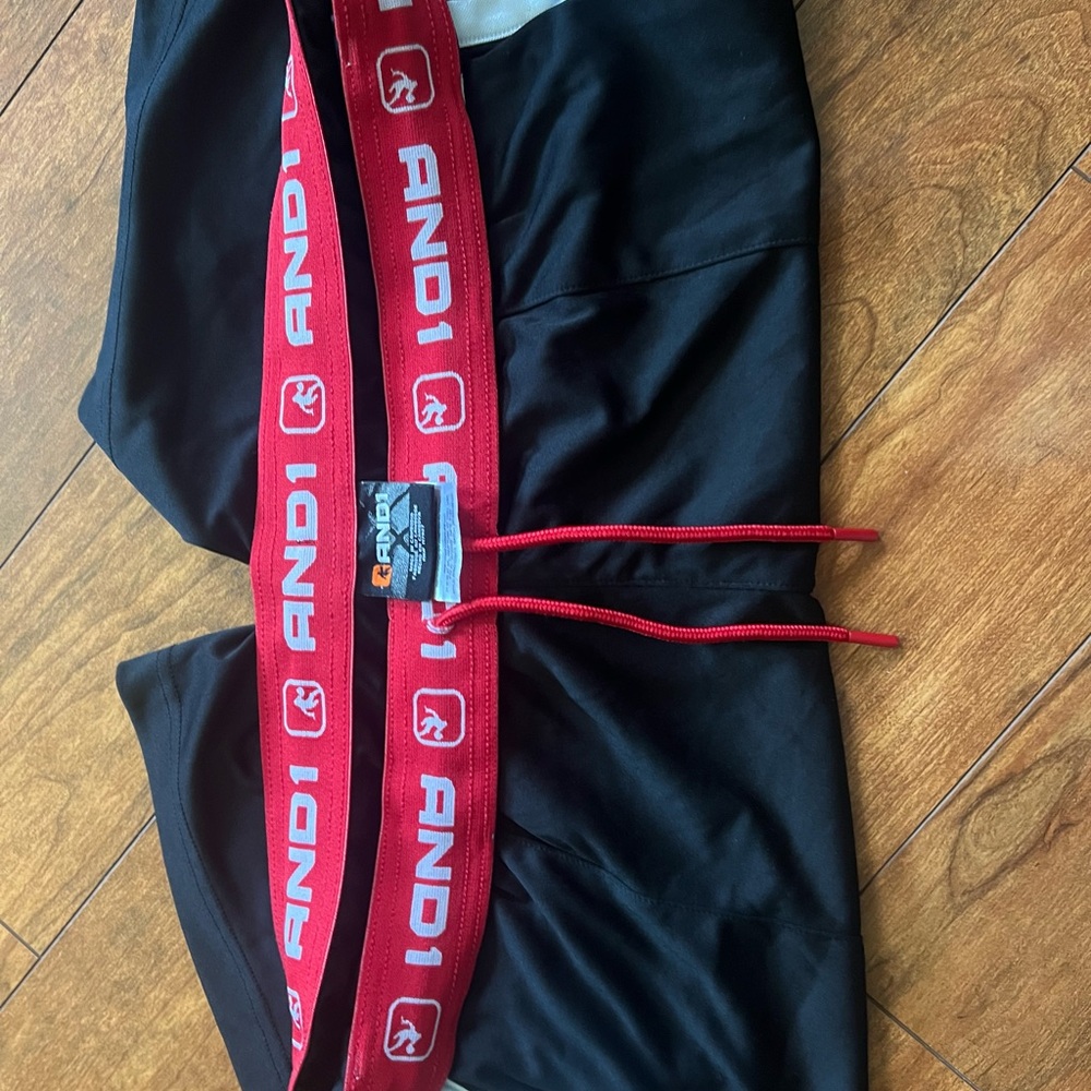 Black Athletic Shorts with White Trim